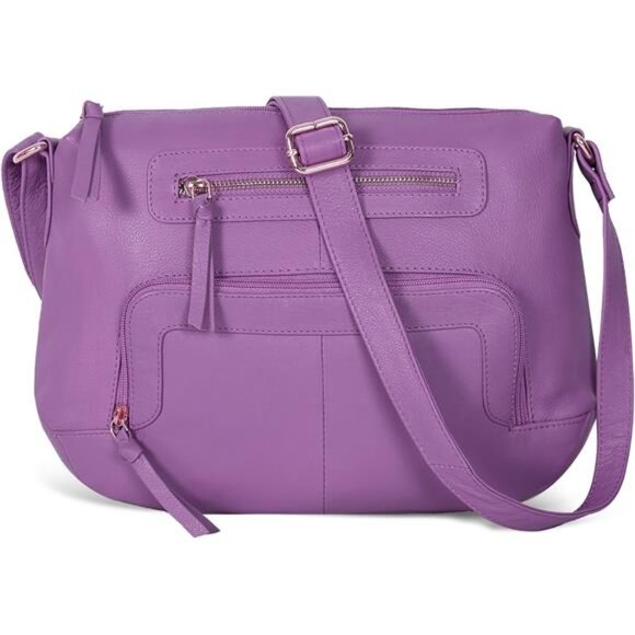 Real Leathers Crossbody Bag - Purple